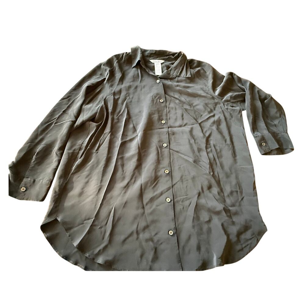 Tommy Bahama Womens Button Up Shirt Large black Casual Old Money Work Minimalist